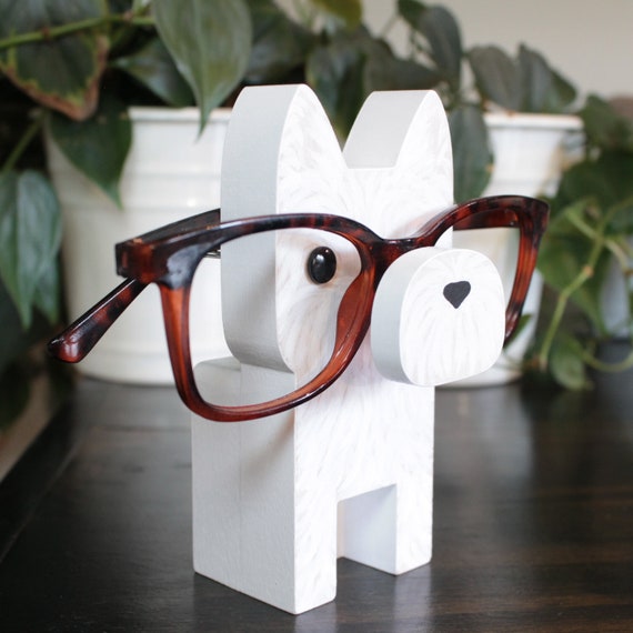 Hand-Painted Dog Eyeglass Holder Display Stand
