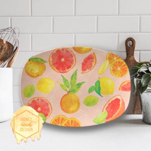 Citrus Fruits Platter, Decorated Fruit Platter, Outdoor Entertainment Gift, Citrus Fruits Decorations, Decorative Serve Tray, Summer Plate