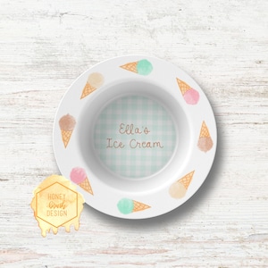 Personalized Ice Cream Bowl: Durable Polymer, Custom Kids Gift