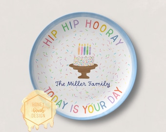 Personalized Family Birthday Plate: Birthday Celebration Plate, Last Name Gift, Custom Birthday Keepsake Plate