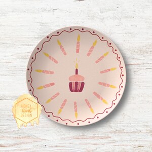 Pink Cake Plate, Smash Cake Birthday Plate, Toddler Birthday Gift, Baby Birthday Girl Gift, Birthday girl Decorations, Birthday Girs Plate