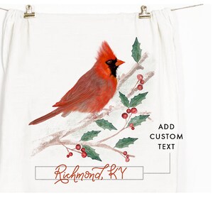 Personalized Cardinal Tea Towel, Flour Sack Towel, Tea Towel, Dish Towel, Kitchen Towel, Custom-Gift-For-Grandma