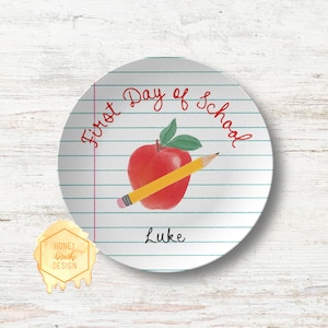 Plato de regreso a clases, Plato de regreso a clases personalizado, Plato de primer día de clases personalizado, Plato de regreso a clases personalizado, Plato de regreso a clases personalizado