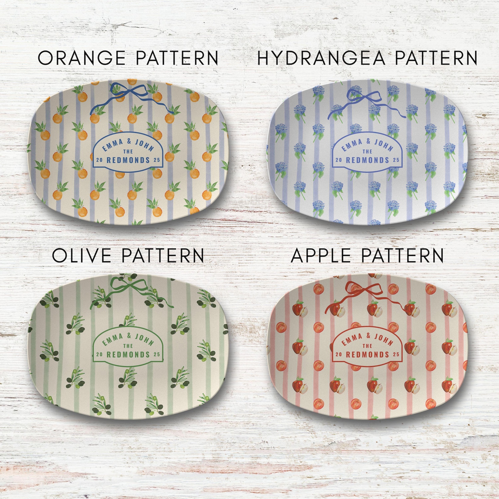 Custom Wedding Plate: Personalized Wedding, Gift for Engaged Couple, Gifts for Bridal Shower, Custom Wedding Gift - Yes, I know!, Olive Pattern