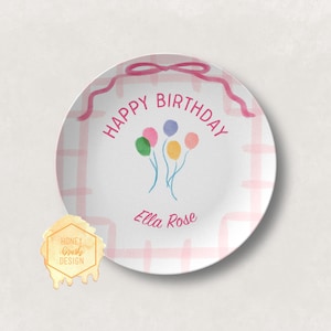Custom Birthday Plate, Baby Girl Customized First Birthday Decorations, Personalized Girl Baby Gifts, Custom Name Kids Birthday Gift