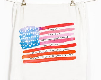 American Flag Tea Towel: Star Spangled Banner Flour Sack