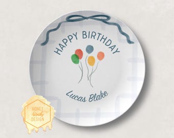 Custom Birthday Plate: Personalized Baby Boy First Birthday Gift