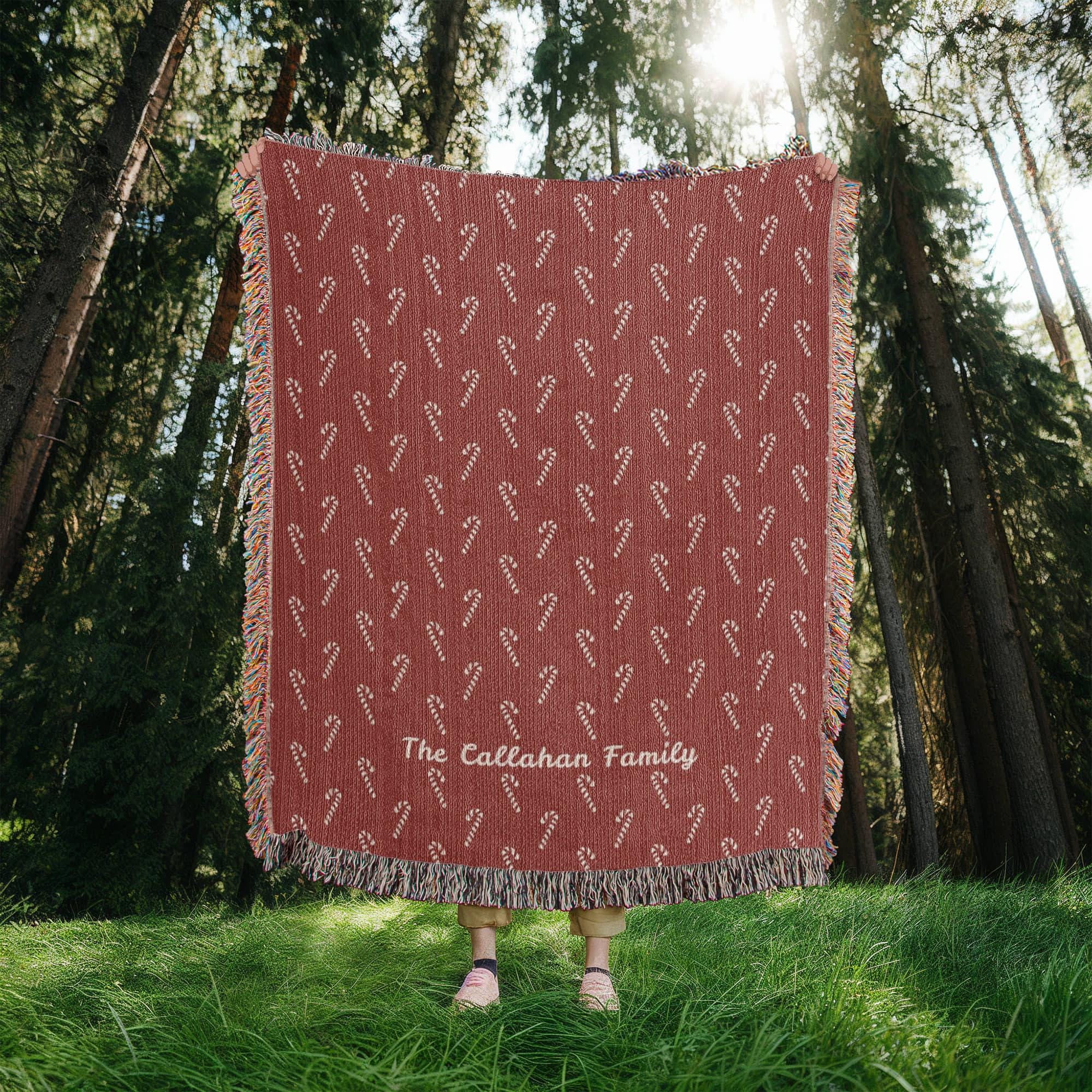 Custom Christmas Tree Blanket: Christmas Minimalist Decoration, Holiday Keepsake Gift, Family Christmas Gift, Personalized Festive Decor
