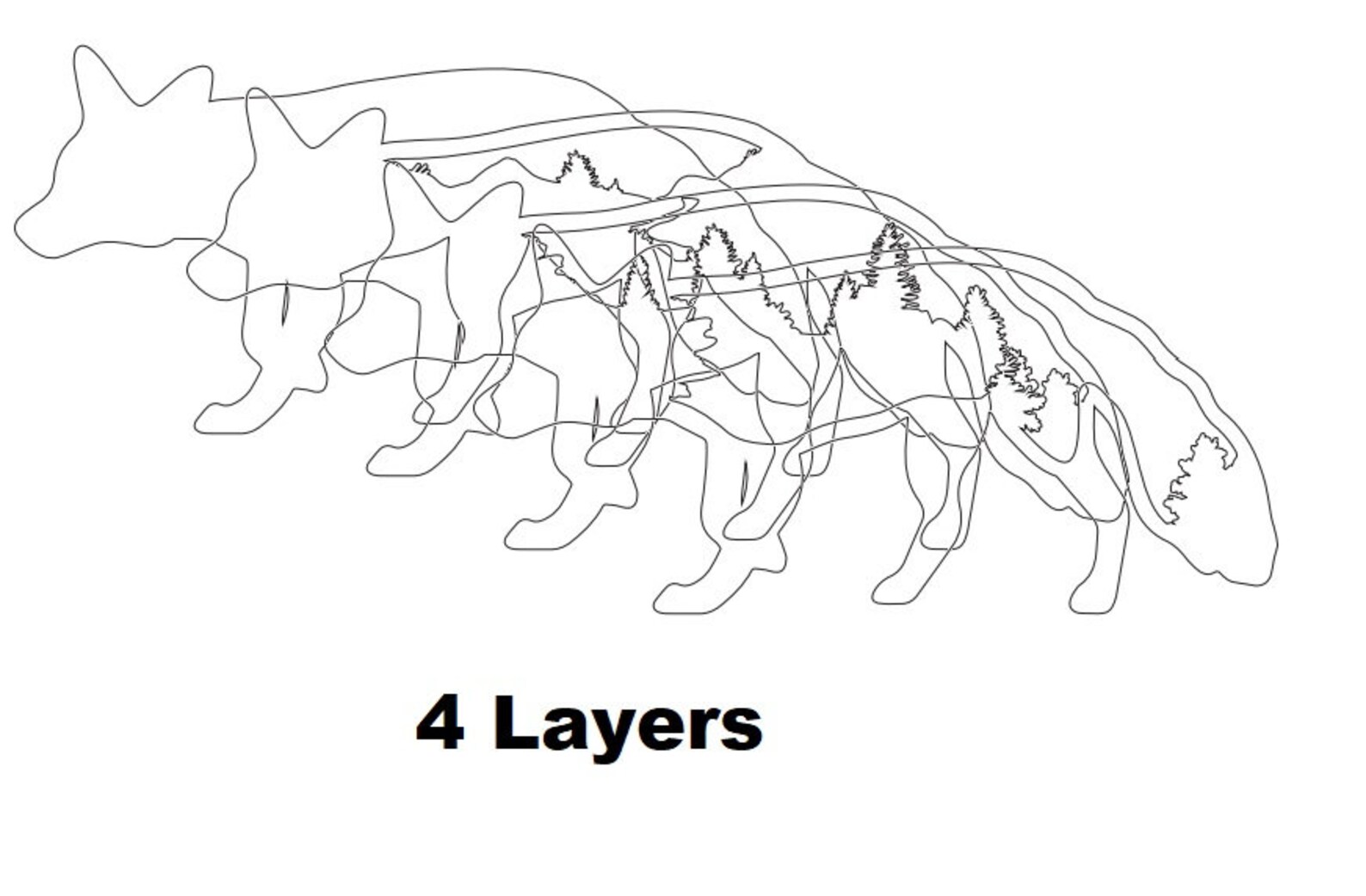 Multilayer SVG Fox. Laser Cut Files. Svg / Dfx / Pdf / Multi-layer (4 ...