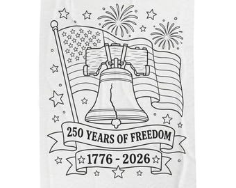 DIY Coloring Blanket 4th of July | 250 years of Freedom| Liberty Bell