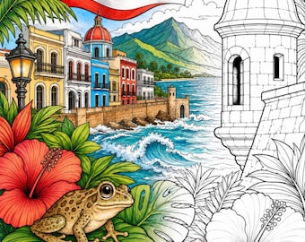 Manta para colorear de Mi San Juan / Terapia de color / Colorear para adultos