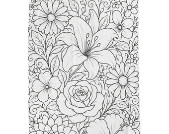 DIY Flower with Lily Coloring Blanket