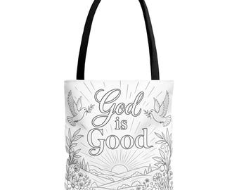 Bolsa para colorear con la frase "Dios es bueno" / Bolsa para colorear