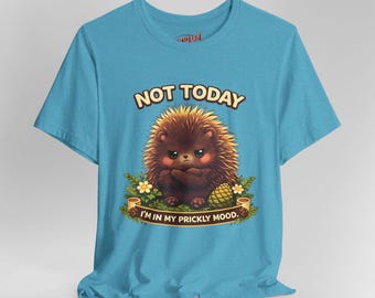 I'm in My Prickly Mood T-Shirt - Grumpy Porcupette (Baby Porcupine) Graphic Tee, Cute Moody Animal Humor Shirt