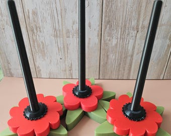 The Glide Spinner Poppy Flower – Häkel/Strickgarn Spinner| Garnhalter | Strickwerkzeug