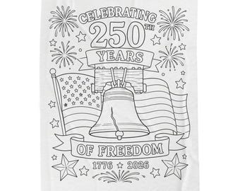 DIY Coloring Blanket 4th of July | 250 years of Freedom