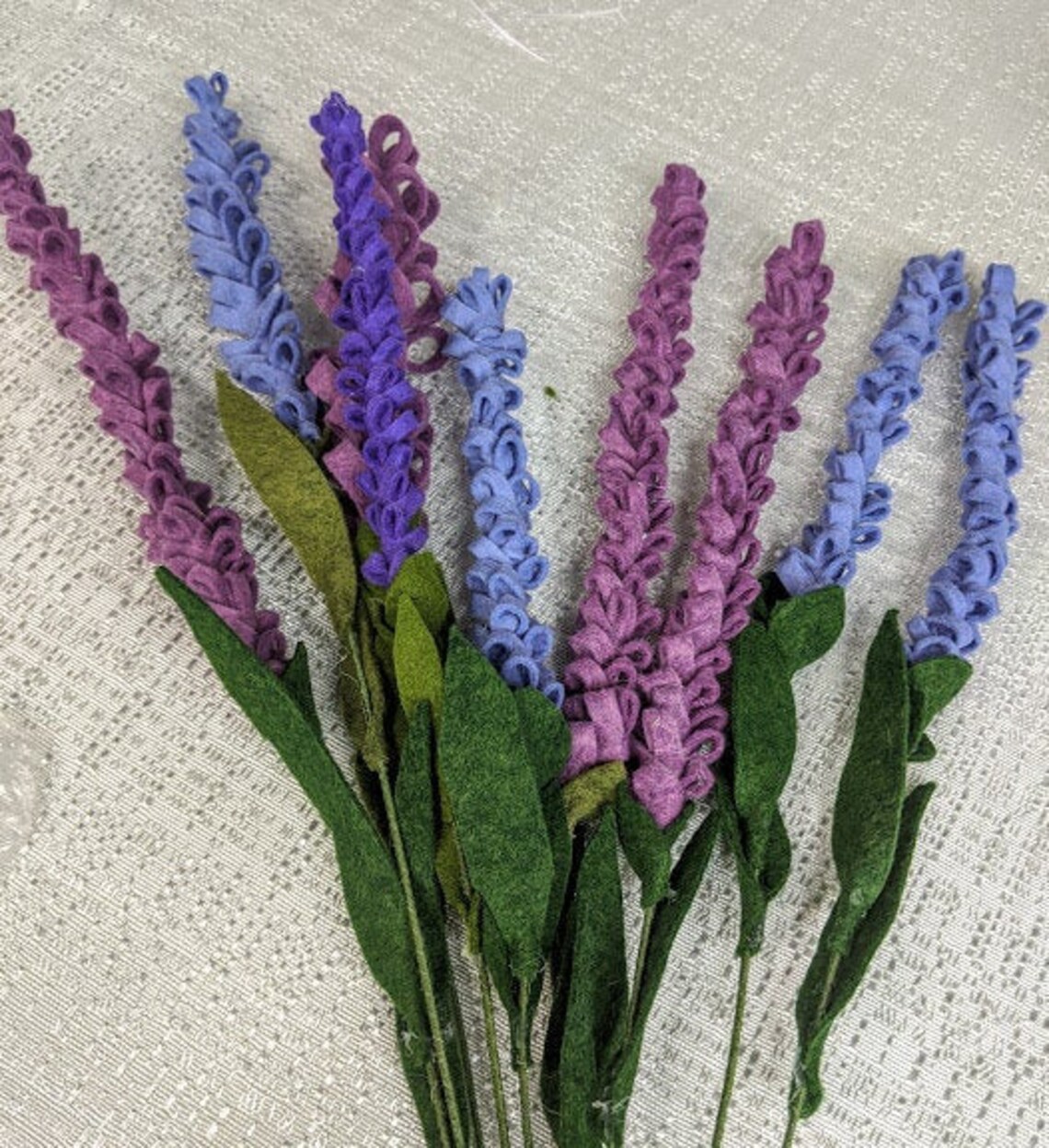 Felt Lavender Stem Felt Lavender Flower Arrangement Felt Etsy
