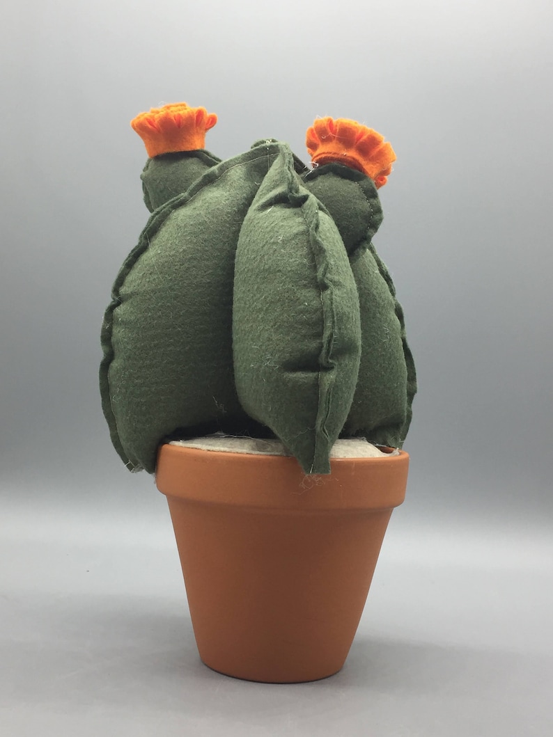 textile art Textile Cactus on Ceramic pot|fake succulents|office and home decor
