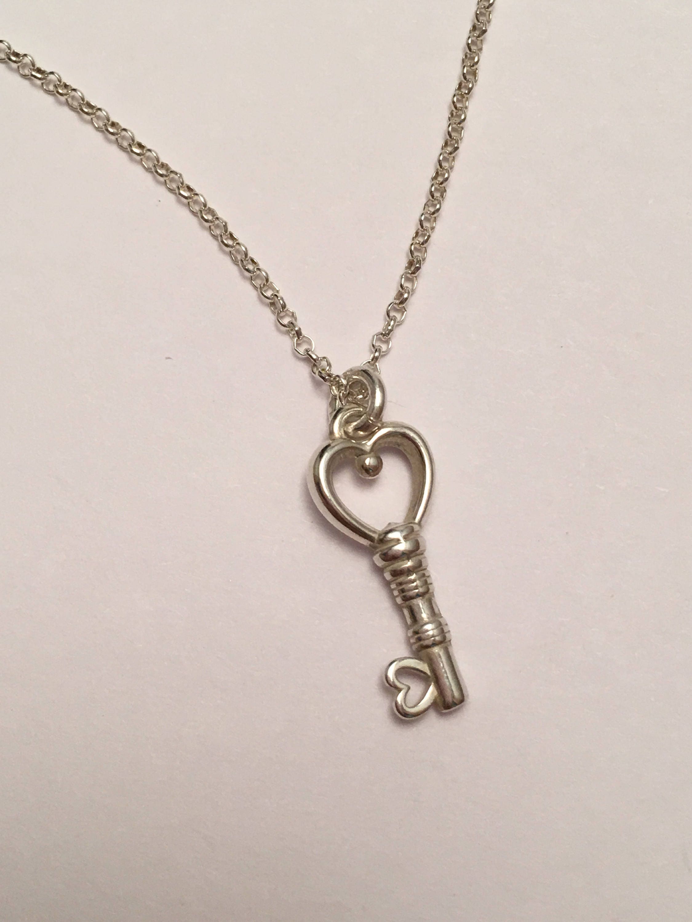 Heart Key Necklace - Etsy