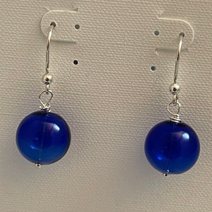 Hand blown glass bubble earrings