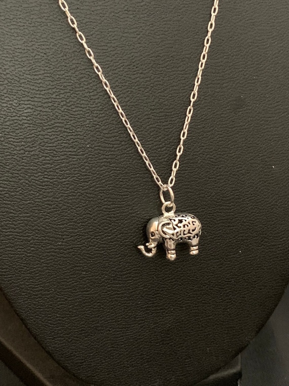 Sterling Silver Antiqued 3D Elephant Clip-On Bead Charm