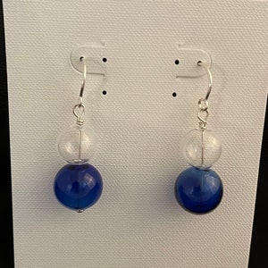 Hand blown glass double bubble earrings