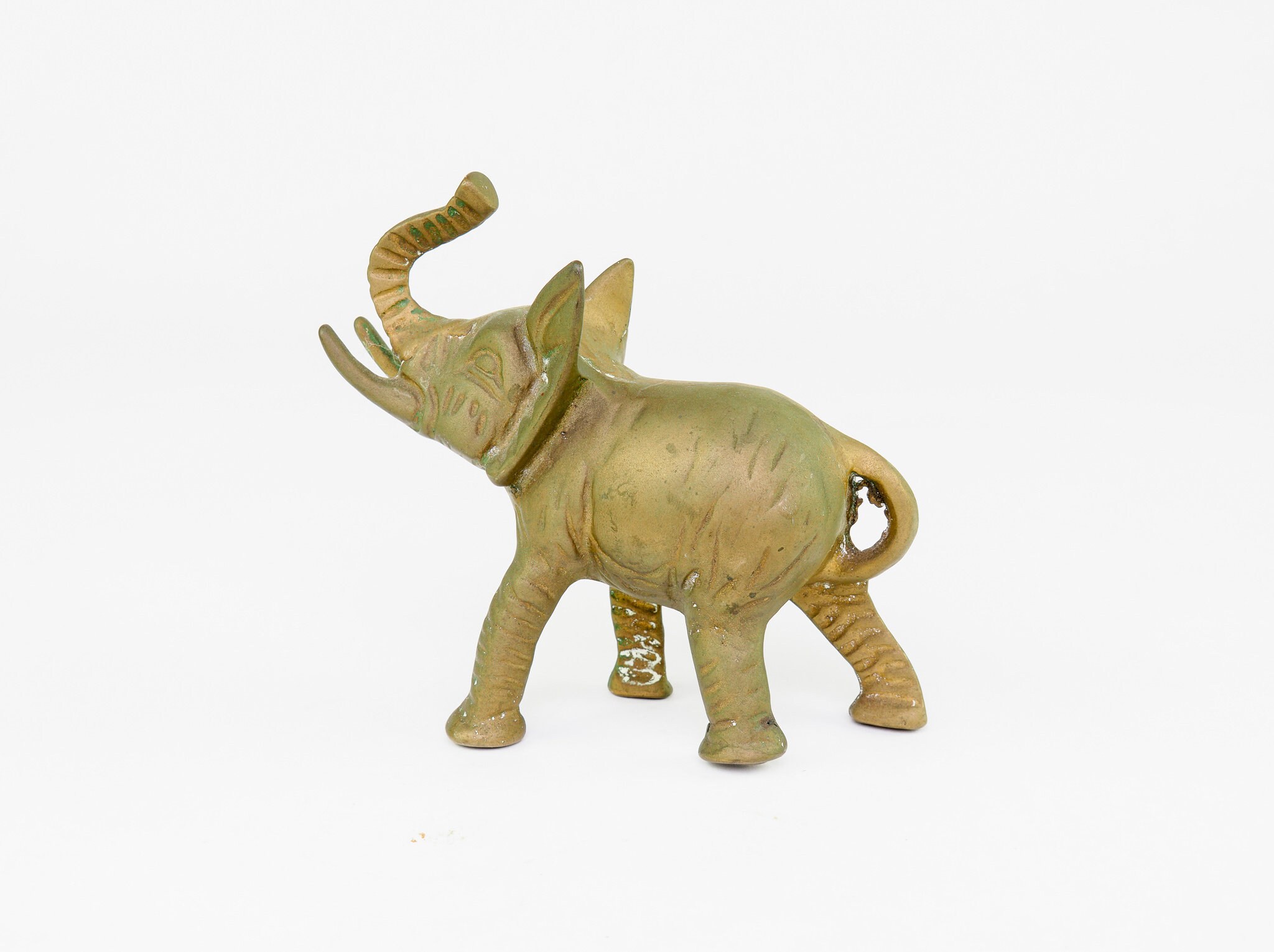 Vintage Solid Brass Elephant Figurine Etsy