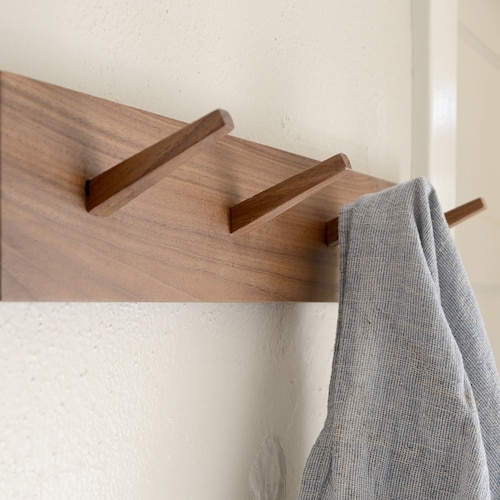 Walnut Coat Hook Rack Modern Hooks Wall Walnut Coat Hook Rack Modern, Timber Coat Rack Wall