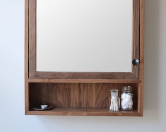 Walnut Medicine Cabinet - Bathroom Cabinet - Wall Storage Unit - Bathroom Organization