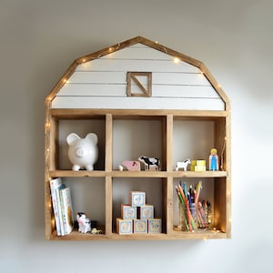 Barn shelf - Kids barn storage - Nursery wall storage - Nursery shelf - Nursery wall decor