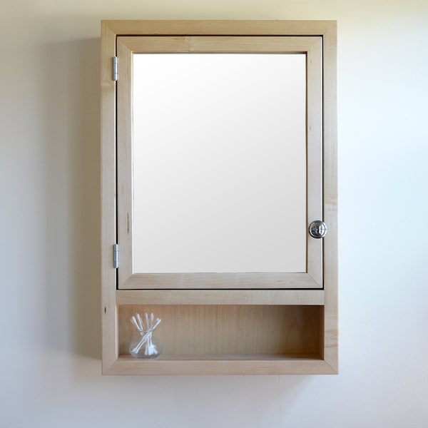 Botiquín de arce - Mueble de baño - Unidad de almacenamiento de pared - Organización del baño