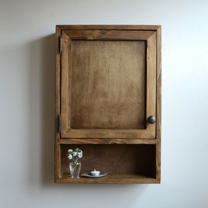 Wooden Medicine Cabinet - Bathroom Cabinet - Wall Storage Unit - Bathroom Organization