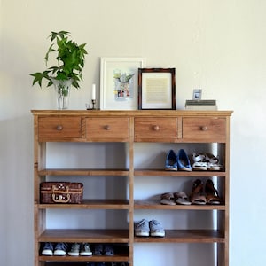 Shoe Cubby - Shoe Organizer - Entryway Cabinet - Wooden Shoe Cabinet