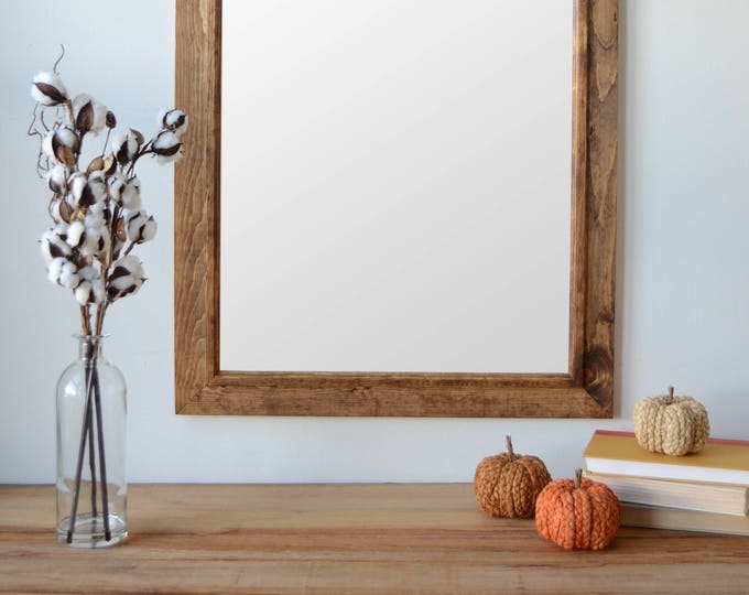 Wooden Mirror With Inset Trim Wall Mirror Large Wood Mirror Etsy