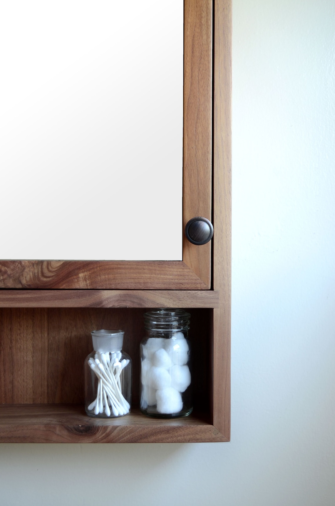 Walnut Medicine Bathroom Wall Storage Unit Etsy