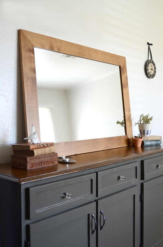 Wooden Mirror Provincial Wall Large Wood Rustic