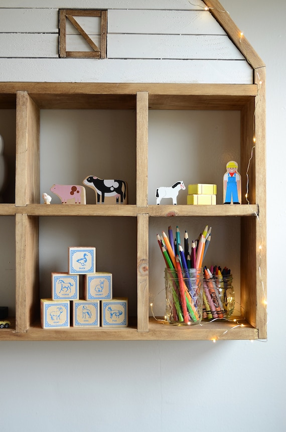 Scheune Regal Kinder Scheune Lagerung Kindergarten Etsy