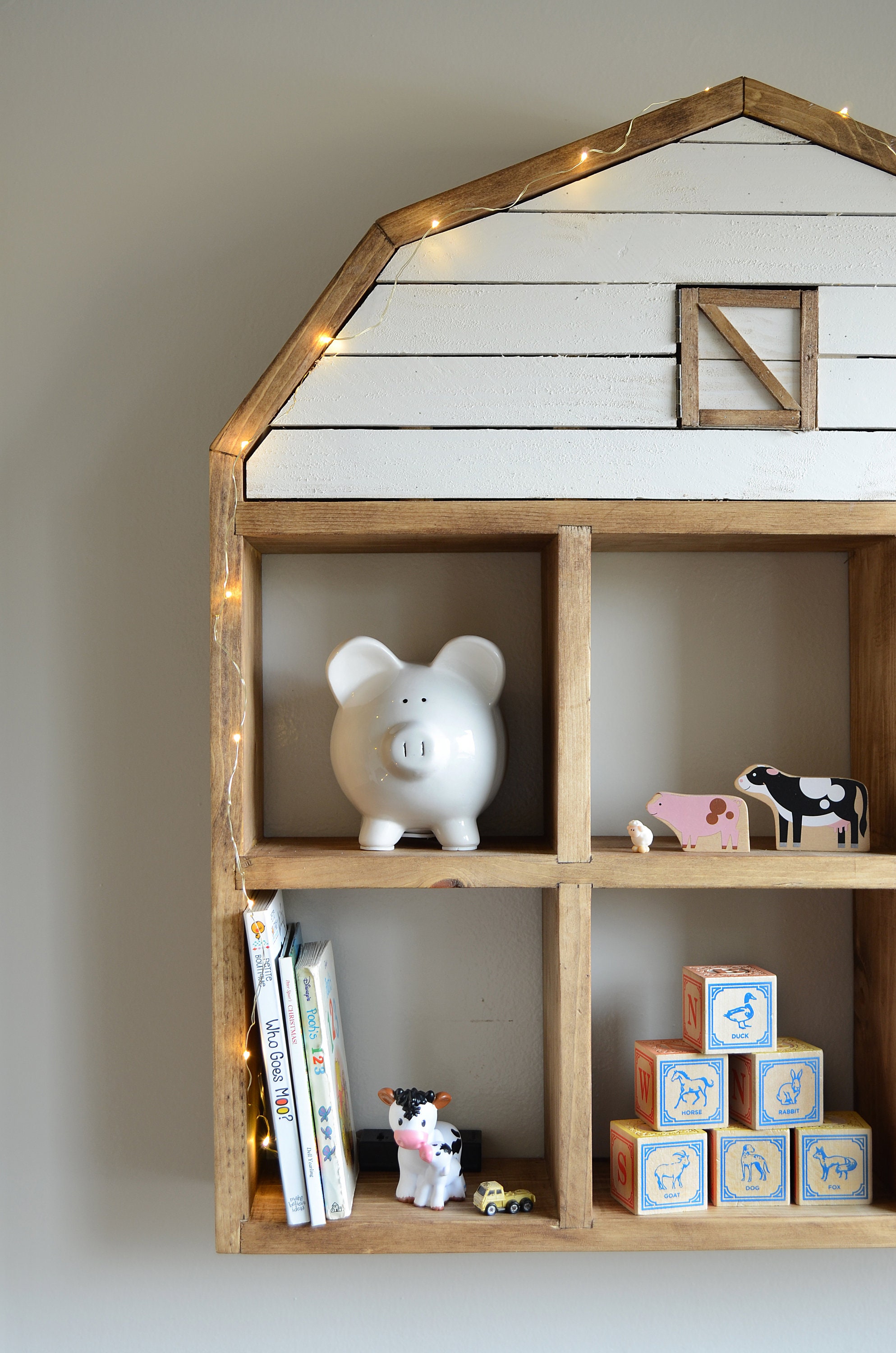 Barn Shelf Kids Barn Storage Nursery Wall Storage Etsy