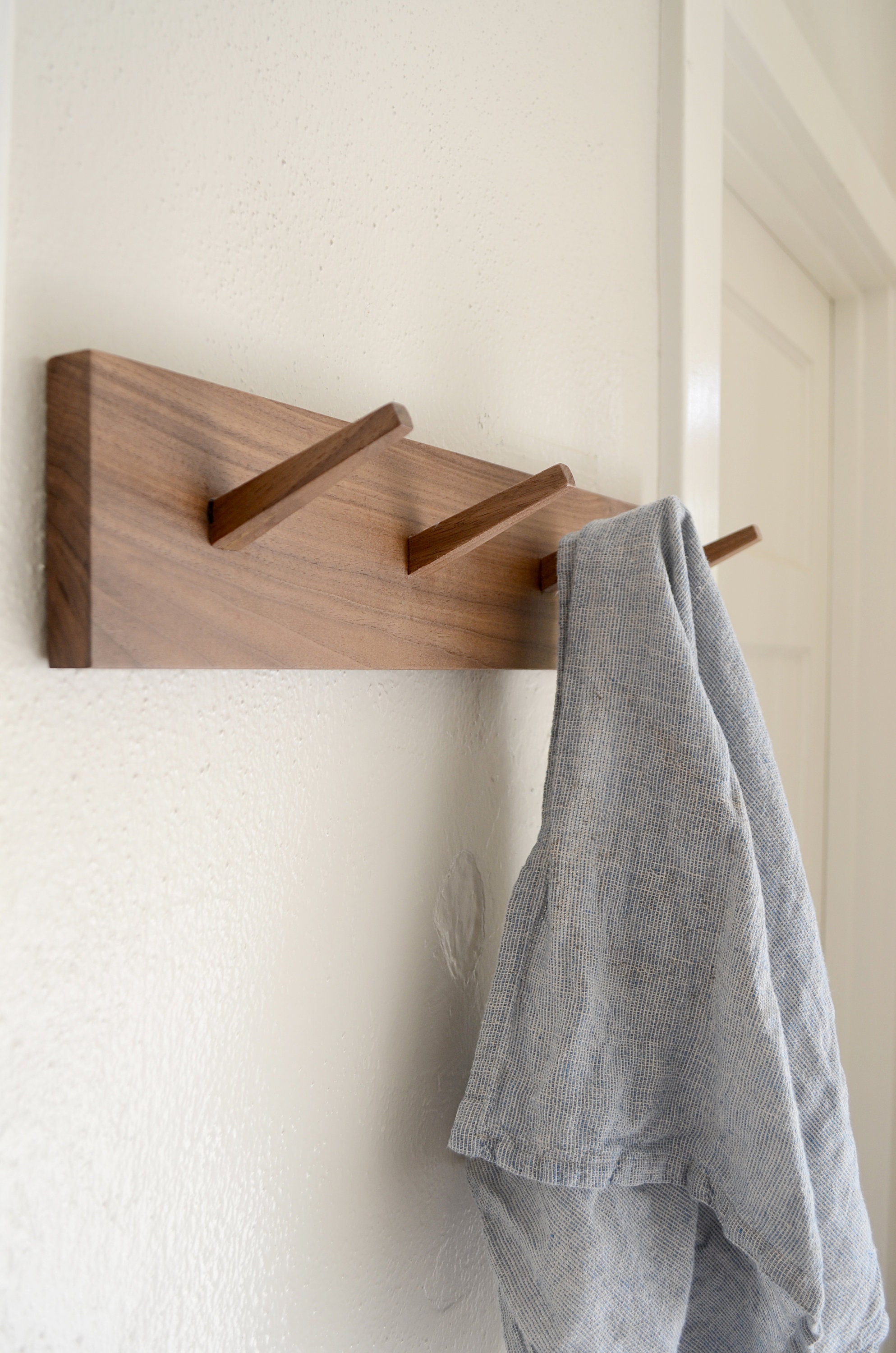 Wooden Coat Rack Hook, Wall Hooks Coat Hooks 5Pcs Round Coat Hooks Door  Hook For Wall, Home Decor, Living Room, Bathroom (Walnut Wood) 