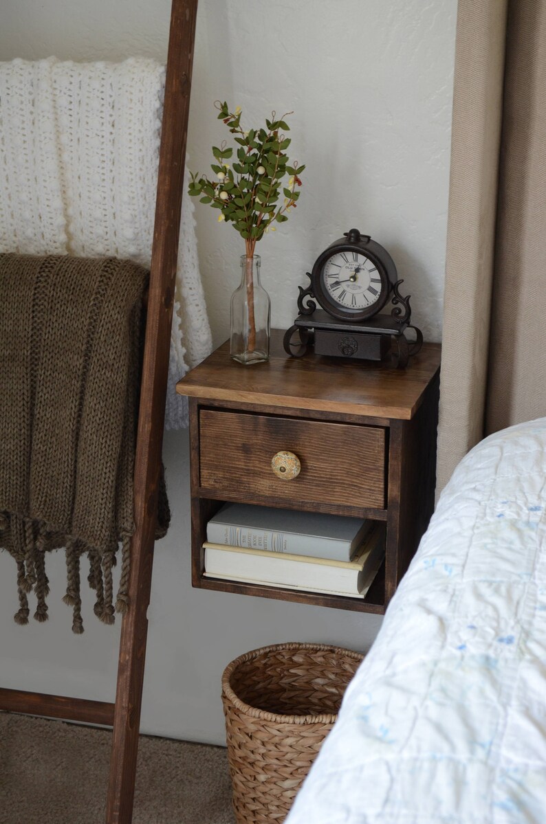 Floating Nightstand Bedside Table Dovetail Joinery Etsy