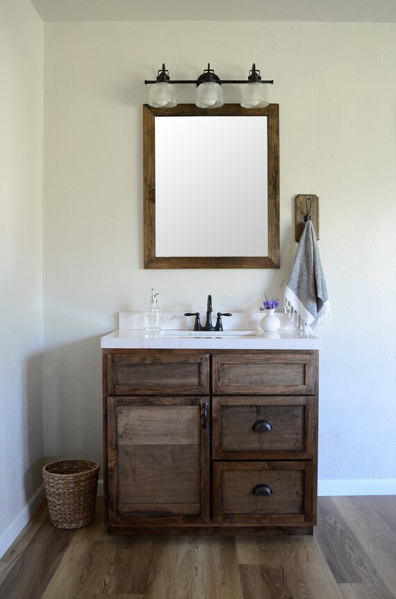 Bathroom Vanity Wood Vanity Cabinet Etsy