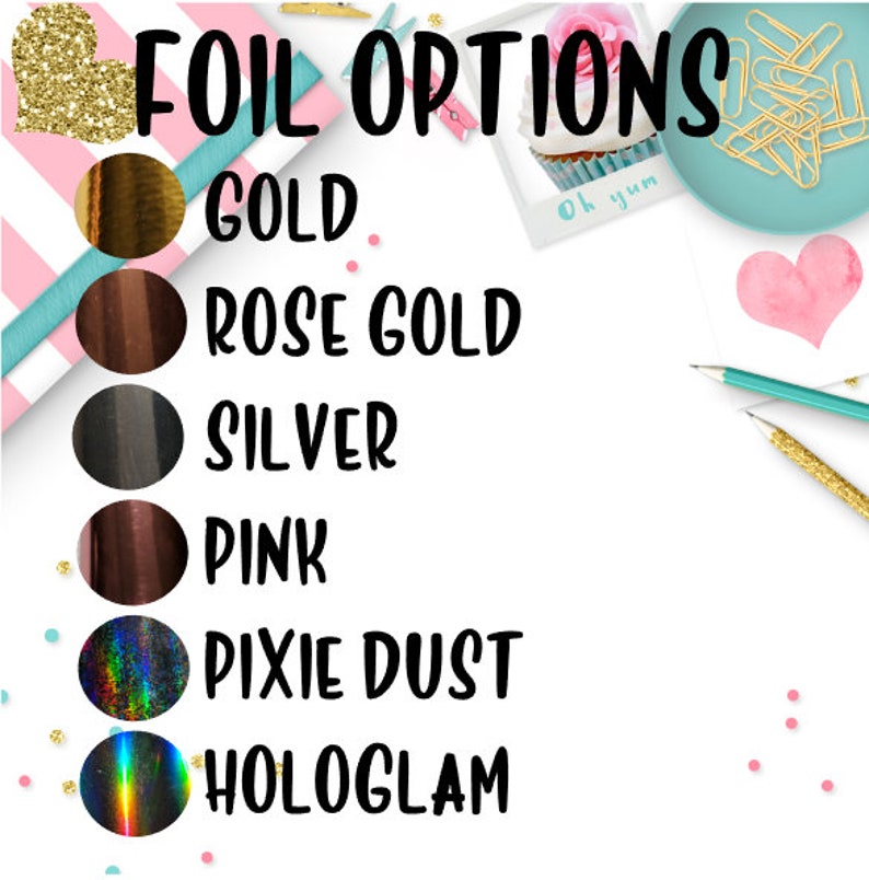 Heart Confetti Header Stickers Foiled Stickers Fits Erin Condren and Happy Planner