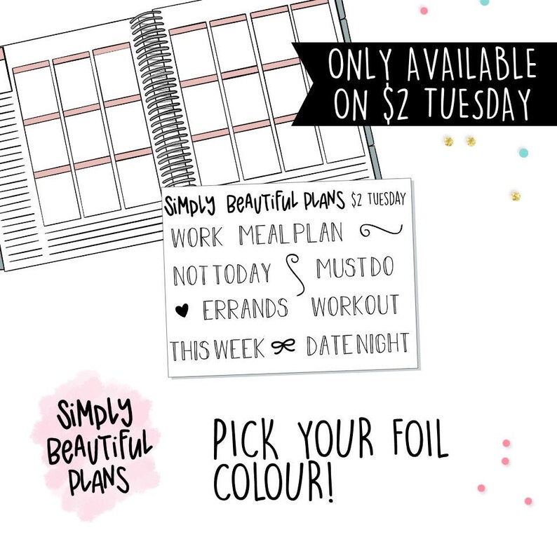$2 tuesday planner stickers