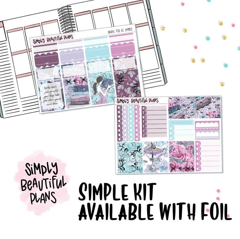 Fits Erin Condren Vertical Novel Tea Simple Kit