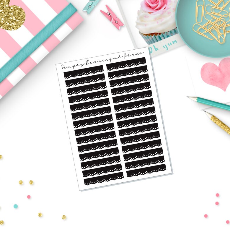 Foiled Lace Headers | On Premium Matte | Fits Erin Condren and Happy …