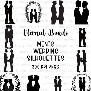 Eternal Bond: png-set homohuwelijk mannen | Grafisch homohuwelijk | LGBTQ+-clipart | Bruidegom, png