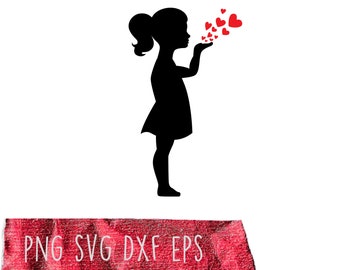 Blowing Kisses Clipart, Friendship Cut File (Digital Download)