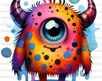 Cute Monster PNG Collection – Whimsical Kids Illustrations (Transparent)