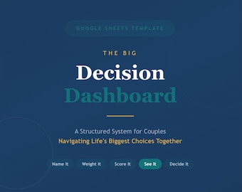 Couples Decision Making Spreadsheet | Big Life Choice Planner | Google Sheets Template Relationship Tool