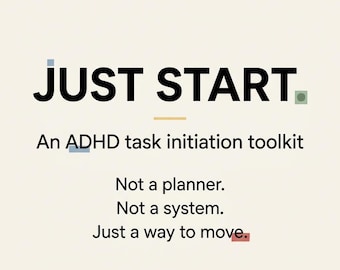 ADHD Task Paralysis Breaker Printable PDF | Executive Dysfunction Help | ADHD Productivity Tool | “Just Start” System